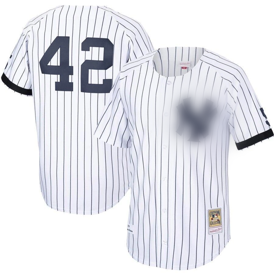 Men's New York City   White/Navy Home 1999 Cooperstown Collection Jersey