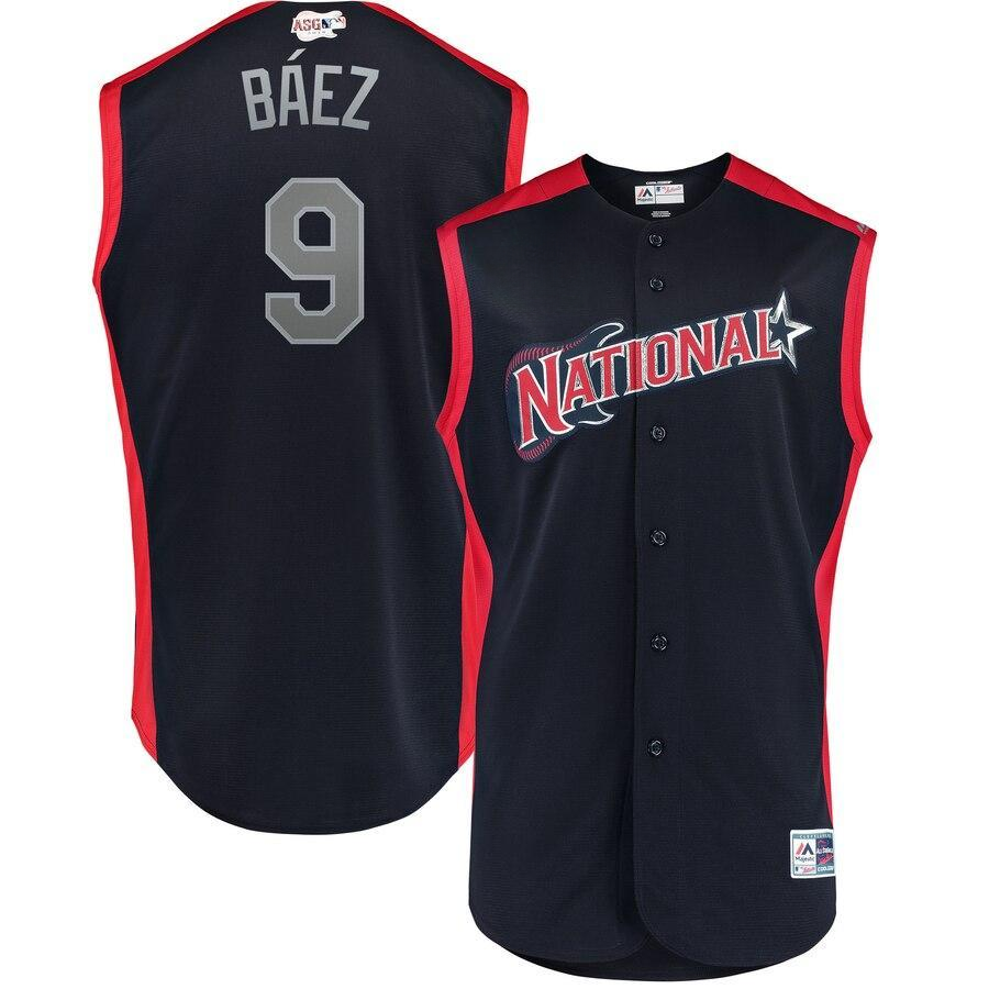 Men's National League Javier Báez Majestic Navy  MLB All-Star Game Workout Player Jersey