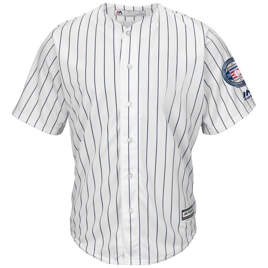 42 New York City White/Navy  Hall of Fame Patch Cool Base Player Jersey