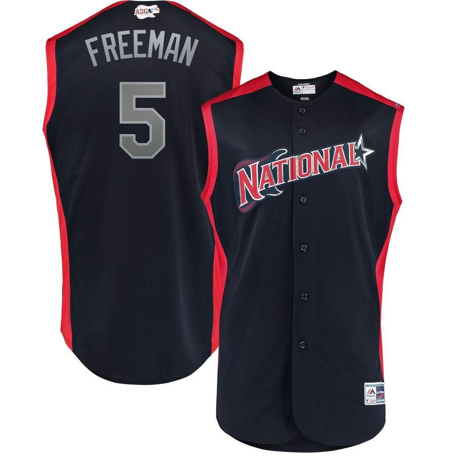 Freddie Freeman 5 National League Navy  MLB All-Star Game Workout Player Jersey