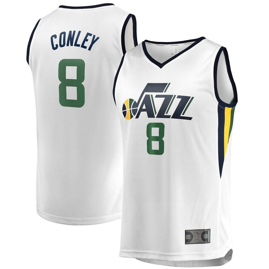 Mike Conley Utah Jazz White Fast Break Athletic Shirt – Association Edition
