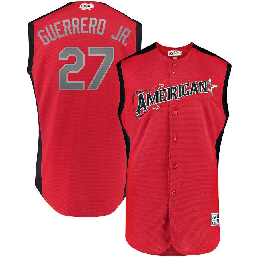 Vladimir Guerrero Jr. 27 American League Red  MLB All-Star Game Workout Player Jersey