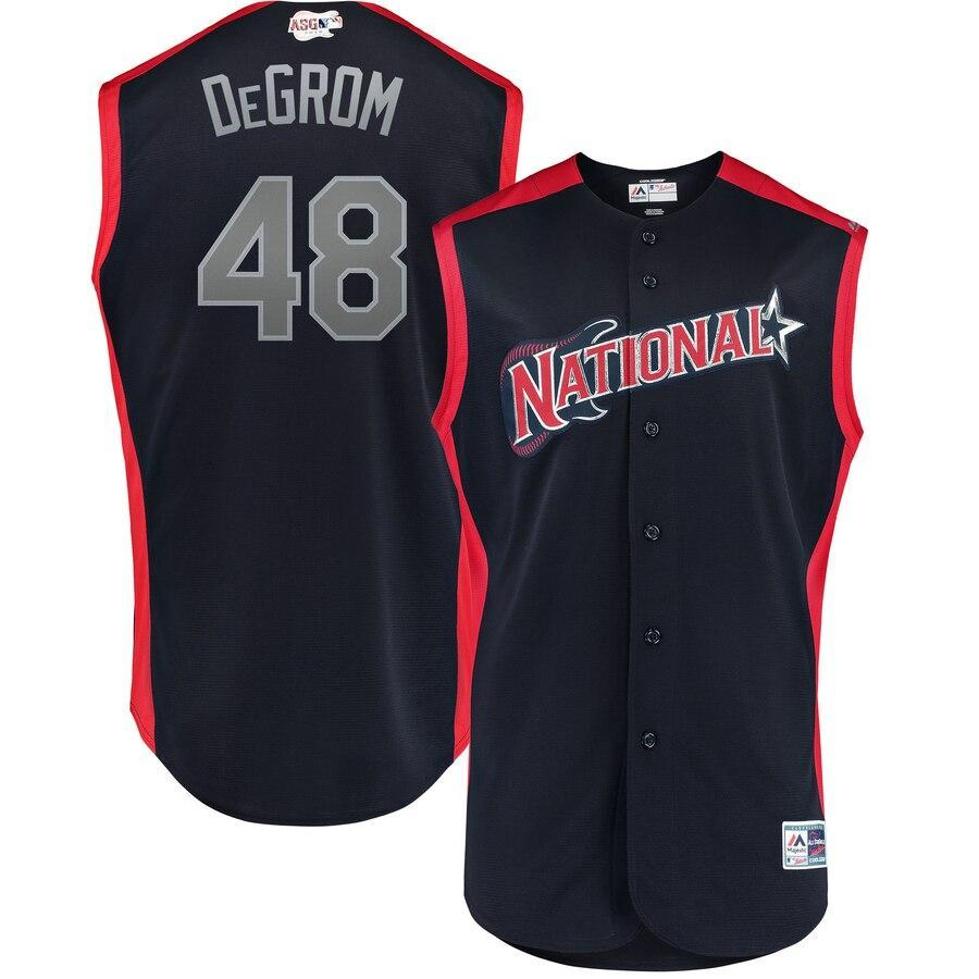 Jacob deGrom 48 National League Navy/Red  MLB All-Star Game Workout Player Jersey