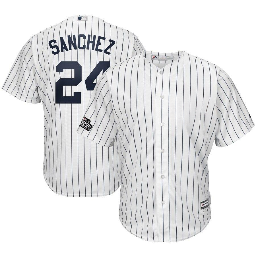Gary Sanchez 24 New York City White/Navy  London Series Cool Base Player Jersey