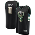 Brook Lopez Milwaukee Bucks Fast Break Athletic Shirt - Statement Edition - Black