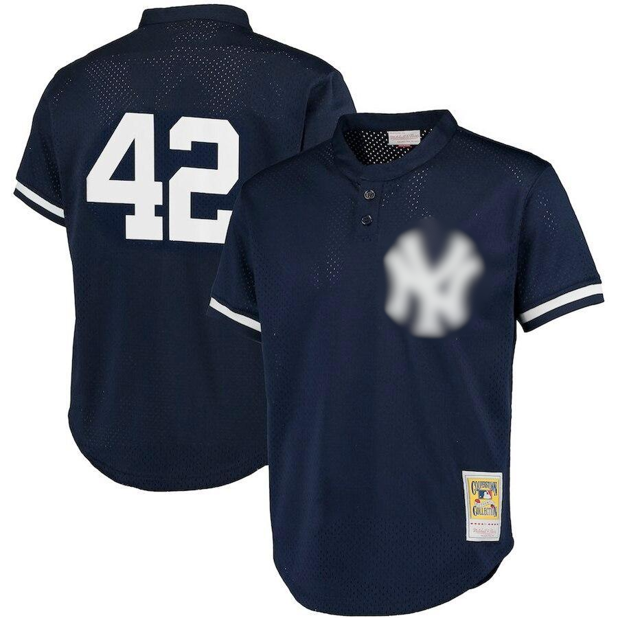 Men's New York City   Navy Cooperstown Collection Big & Tall Mesh Batting Practice Jersey
