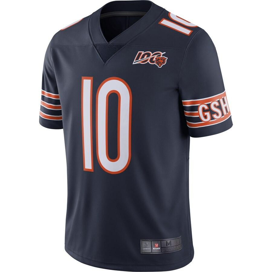 Men's Chicago Bears Mitchell Trubisky Navy  100th Season Limited Jersey