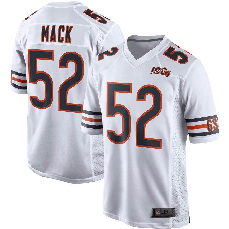 Men's Chicago Bears Khalil Mack White 100th Season Game Jersey