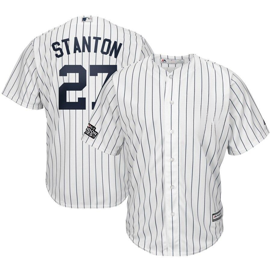 Giancarlo Stanton 27 New York City White/Navy  London Series Cool Base Player Jersey