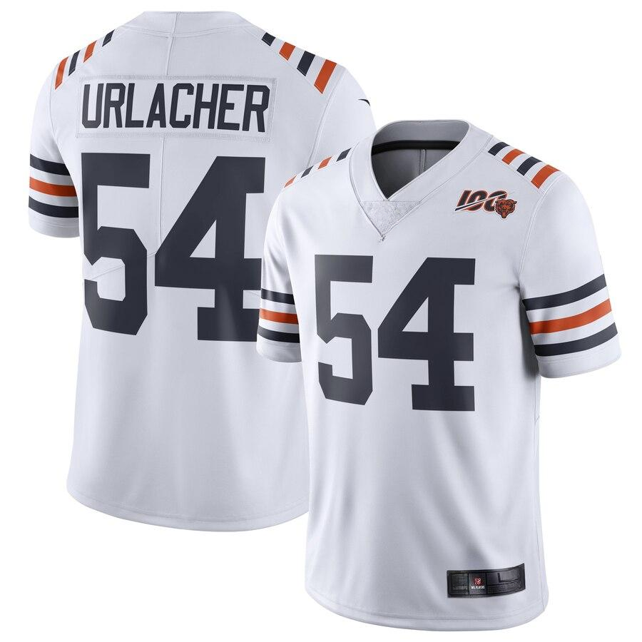 Men's Chicago Bears Brian Urlacher White  100th Season Alternate Classic Retired Player Limited Jersey