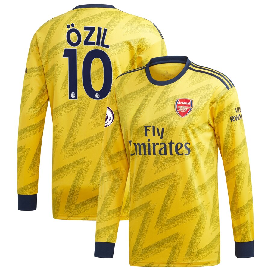 Özil Classic Away Premium Player Long Sleeve Jersey – Yellow