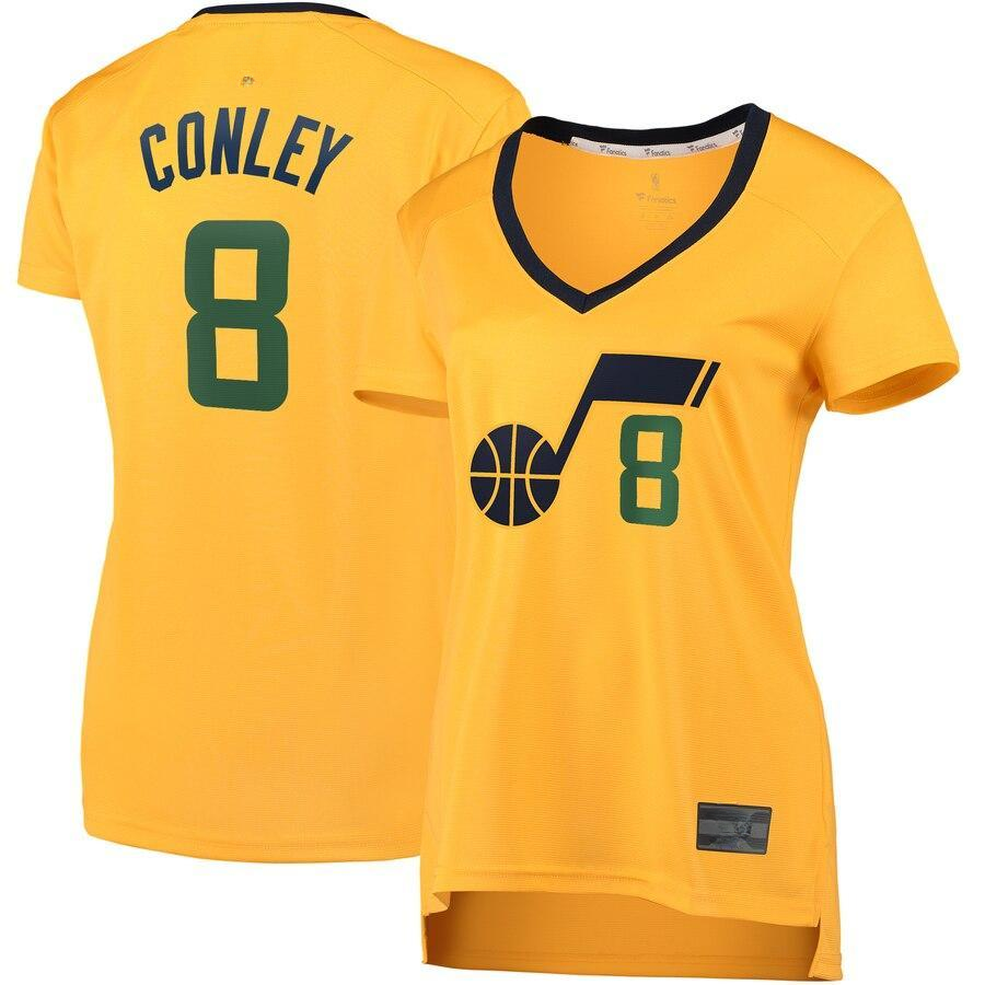 Mike Conley Utah Jazz Women's Gold Fast Break Athletic Shirt – Statement Edition
