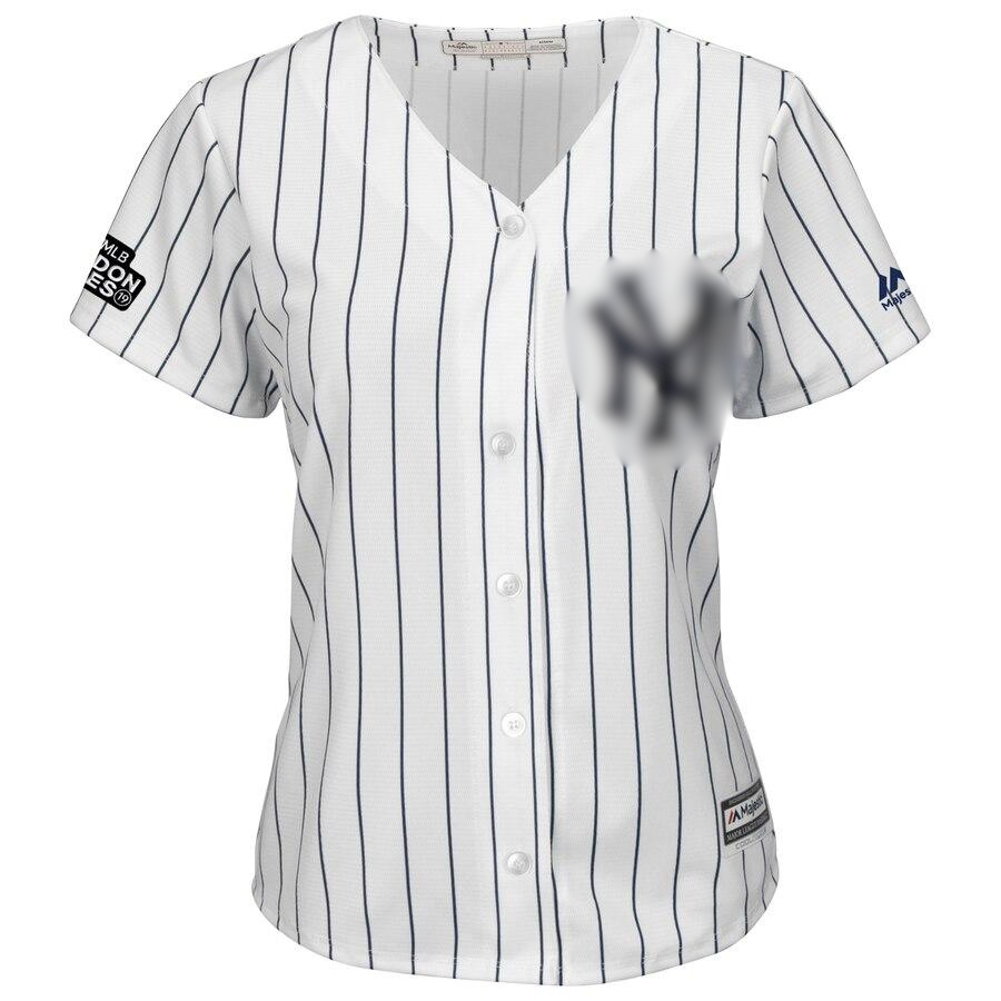 Aaron Judge 99 New York City Women's White/Navy 2019 London Series Cool Base Player Jersey
