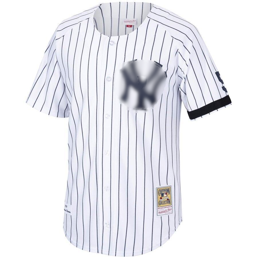 Men's New York City   White/Navy Home 1999 Cooperstown Collection Jersey