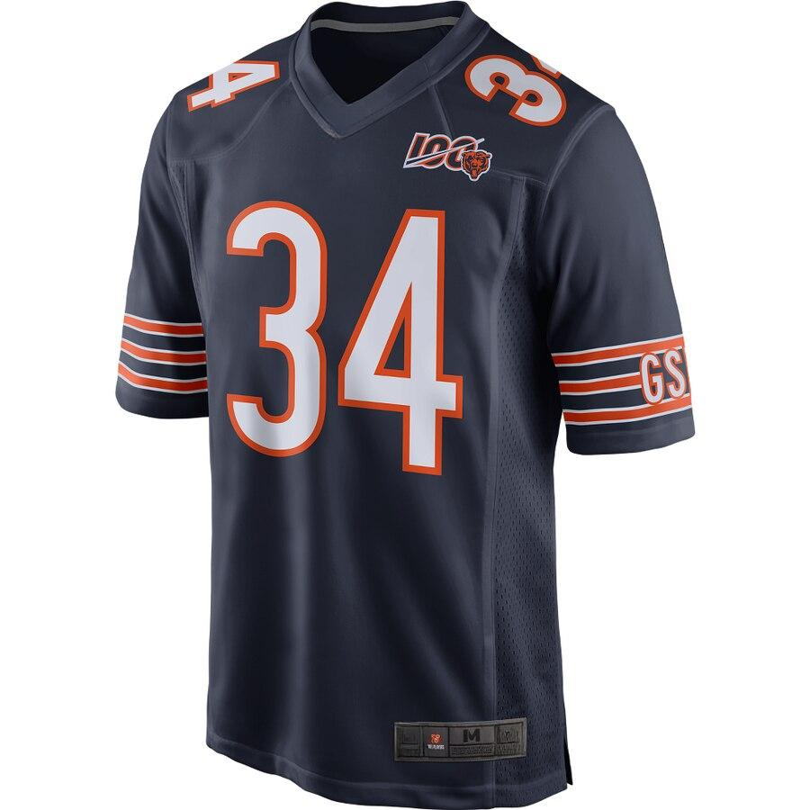 Men's Chicago Bears Walter Payton Navy 100th Season Retired Game Jersey