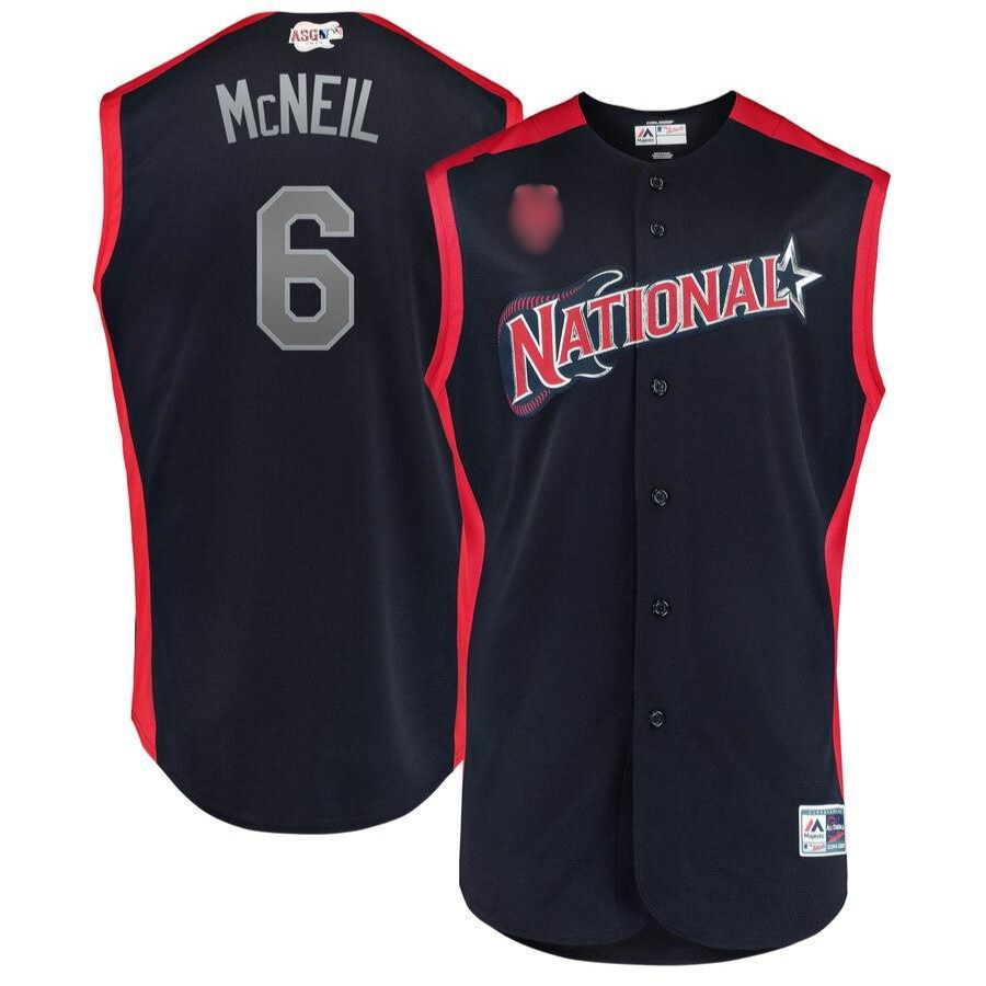 Jeff McNeil 6 National League Navy/Red   All-Star Game Workout Player Jersey