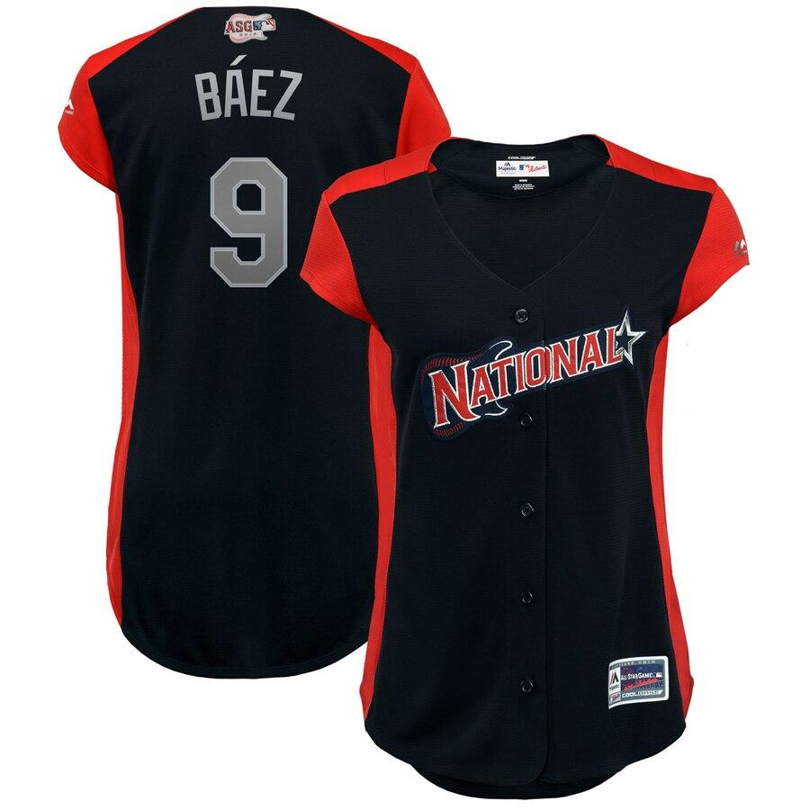 Javier Báez 9 National League Women's Navy  MLB All-Star Game Workout Player Jersey