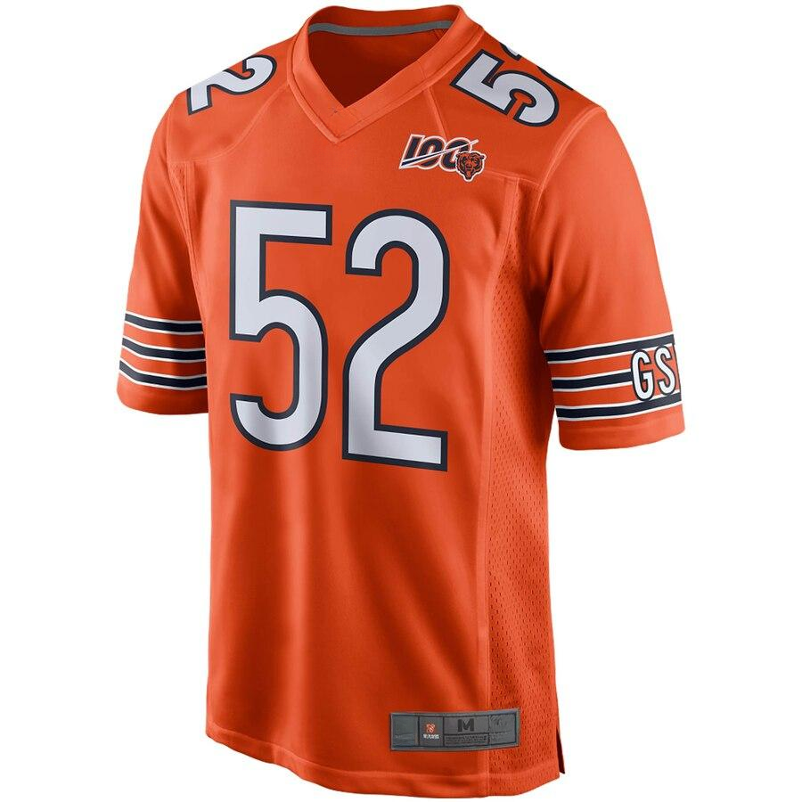 Men's Chicago Bears Khalil Mack Orange 100th Season Game Jersey