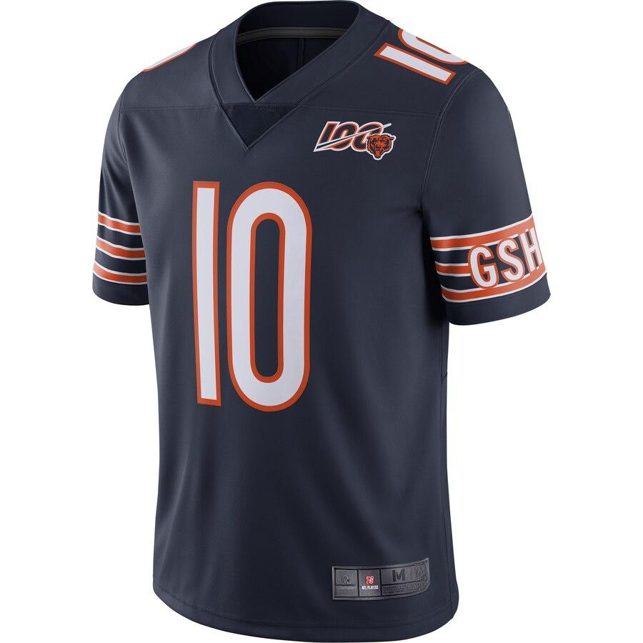 Men's Chicago Bears Mitchell Trubisky Navy NFL 100th Season Limited Jersey