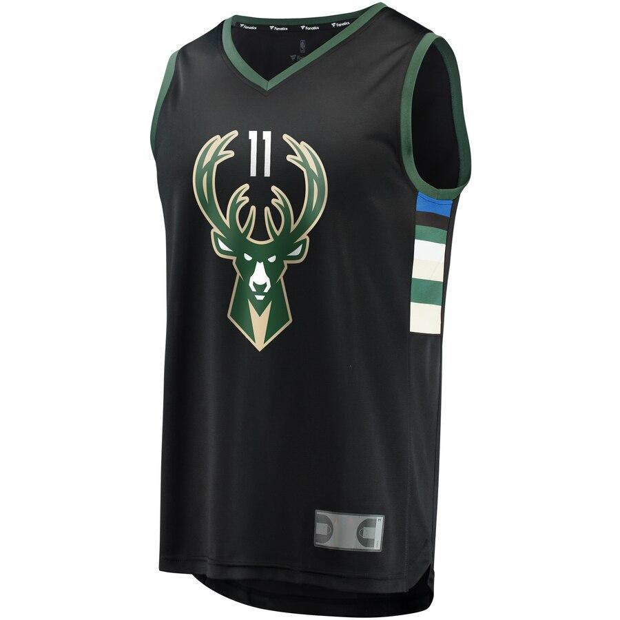 Brook Lopez Milwaukee Bucks Fast Break Athletic Shirt - Statement Edition - Black