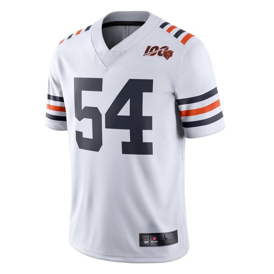 Men's Chicago Bears Brian Urlacher White  100th Season Alternate Classic Retired Player Limited Jersey