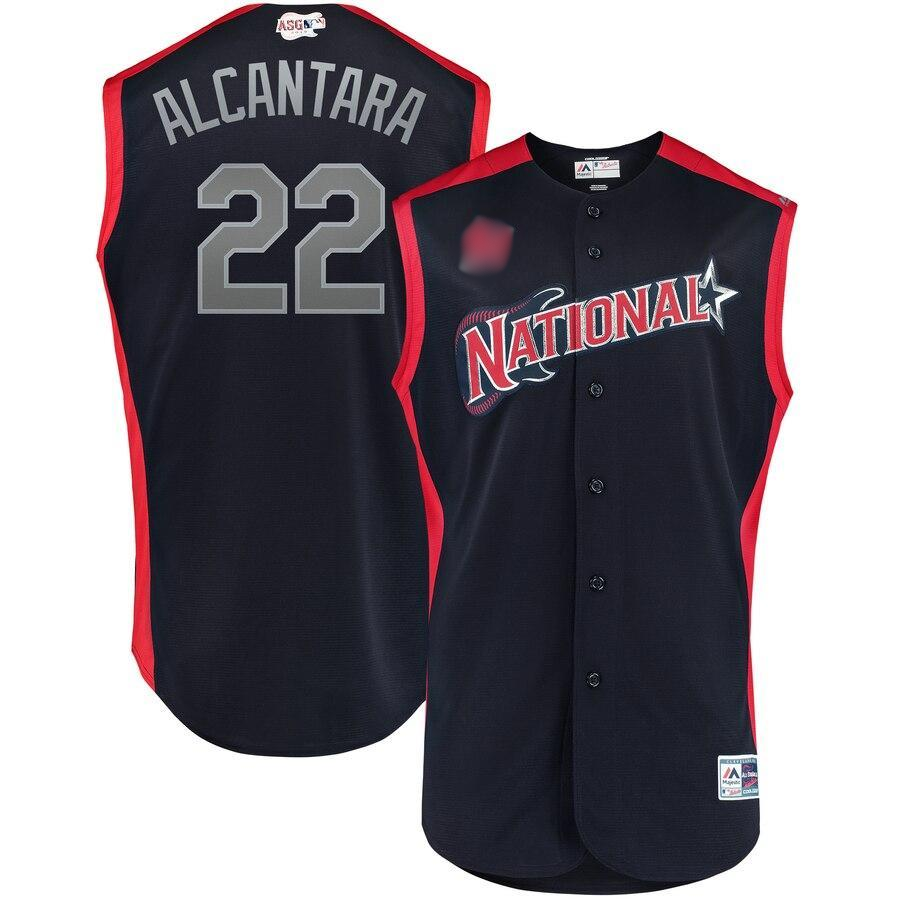 Sandy Alcantara 22 National League Navy/Red   All-Star Game Workout Player Jersey