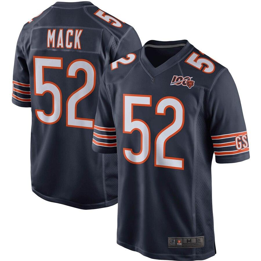 Men's Chicago Bears Mitchell Trubisky White  100th Season Alternate Classic Limited Jersey