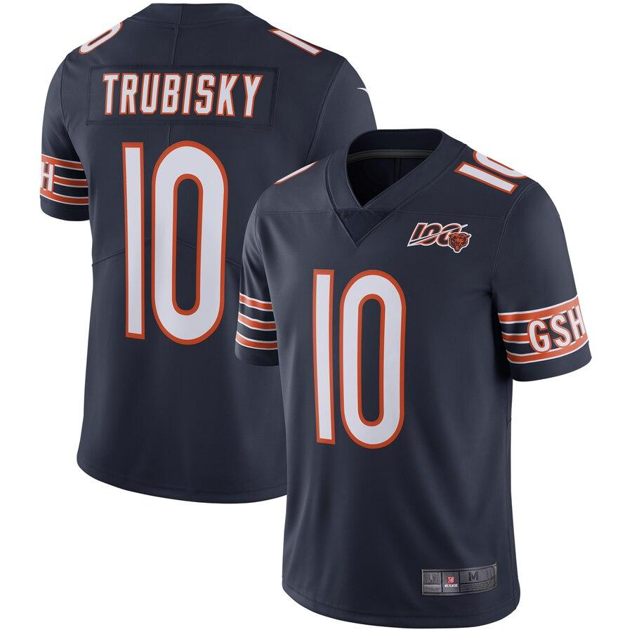 Men's Chicago Bears Mitchell Trubisky Navy  100th Season Limited Jersey