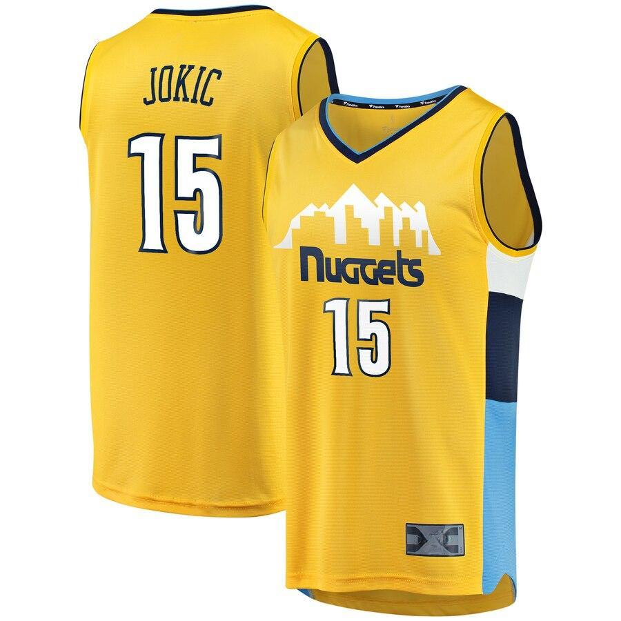 Nikola Jokic Denver Nuggets Gold Fast Break Athletic Shirt - Statement Edition