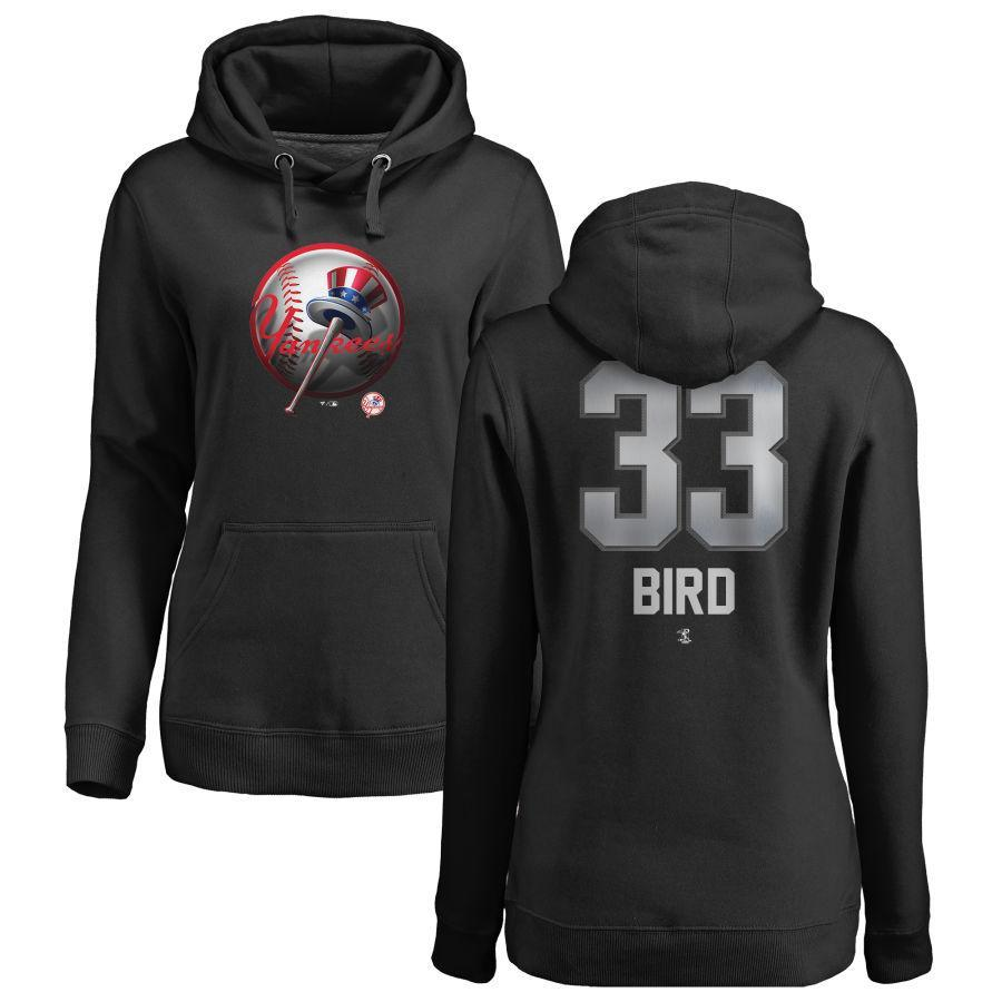 #33 BIRD Women's New York City  Black Personalized Midnight Mascot Pullover Hoodie