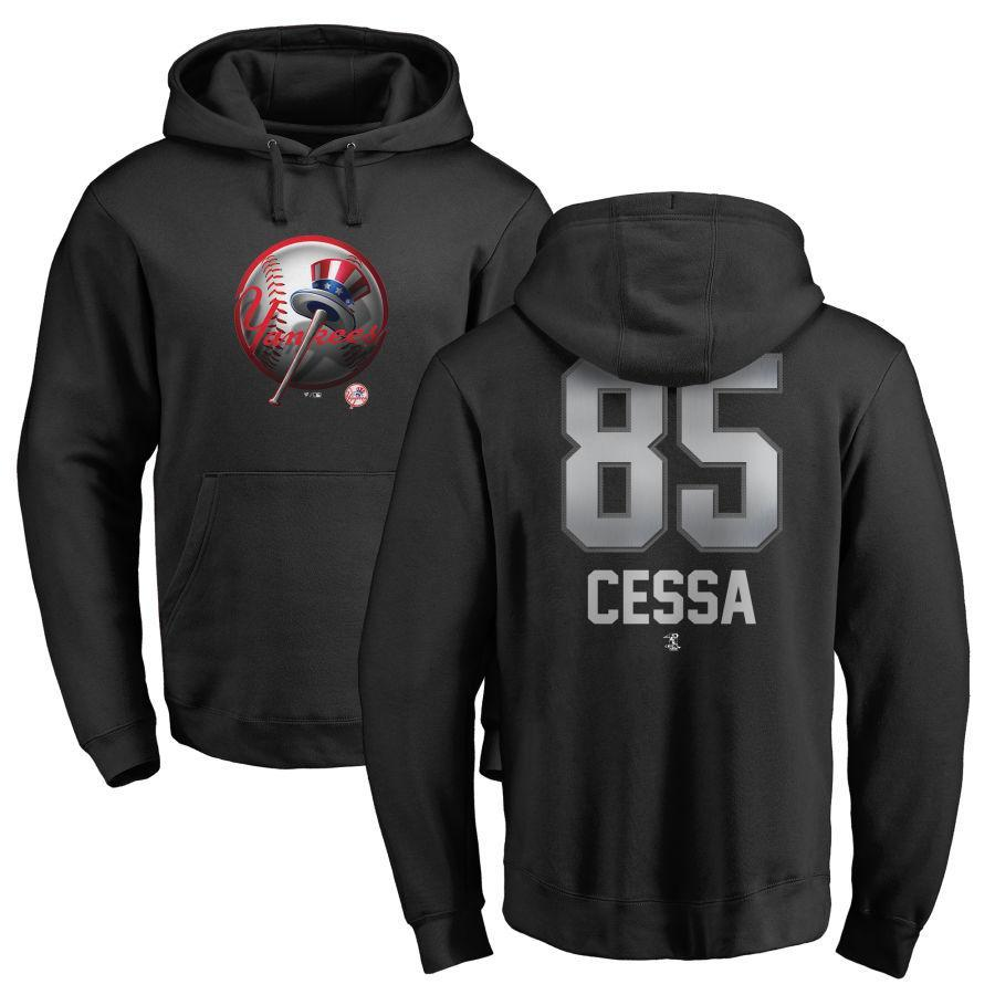 #85 CESSA Men's New York City  Black Personalized Midnight Mascot Pullover Hoodie