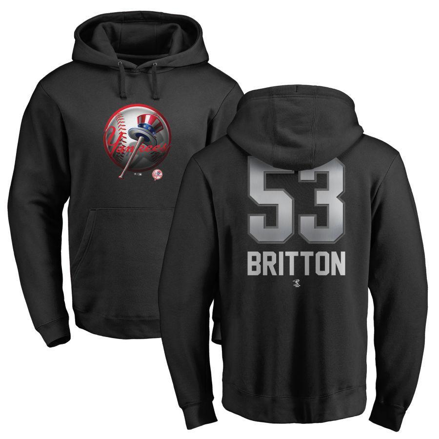 #53 BRITTON Men's New York City  Black Personalized Midnight Mascot Pullover Hoodie