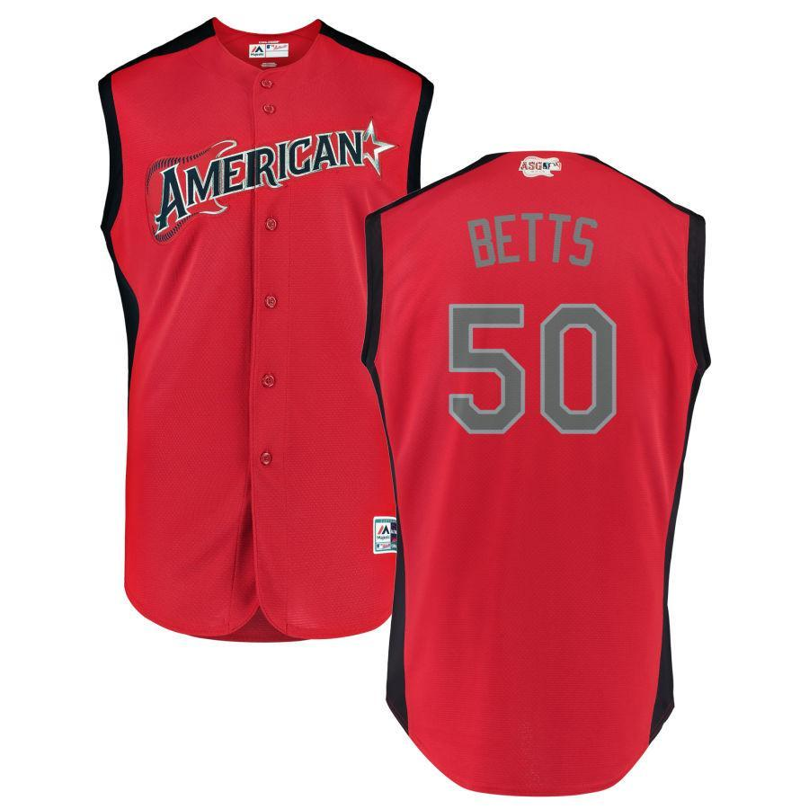 #50 Betts Men's American League    All-Star Game Workout Custom Jersey