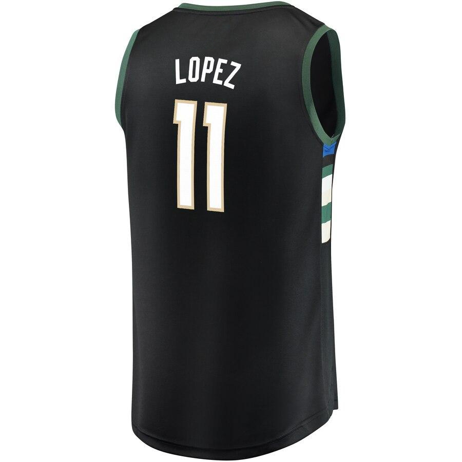 Brook Lopez Milwaukee Bucks Fast Break Athletic Shirt - Statement Edition - Black
