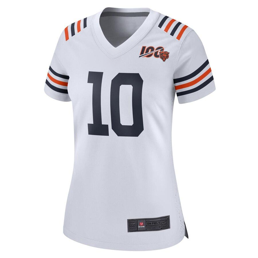 Women's Chicago Bears Mitchell Trubisky White 2019 100th Season Alternate Classic Game Jersey