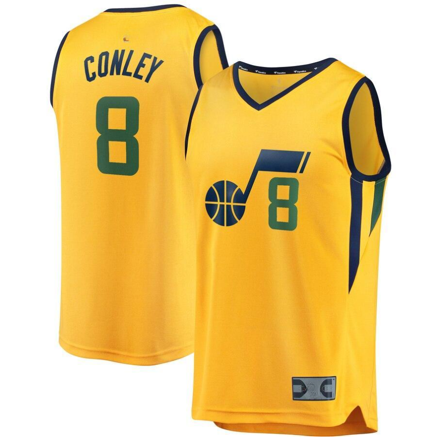 Mike Conley Utah Jazz Gold Fast Break Athletic Shirt – Statement Edition