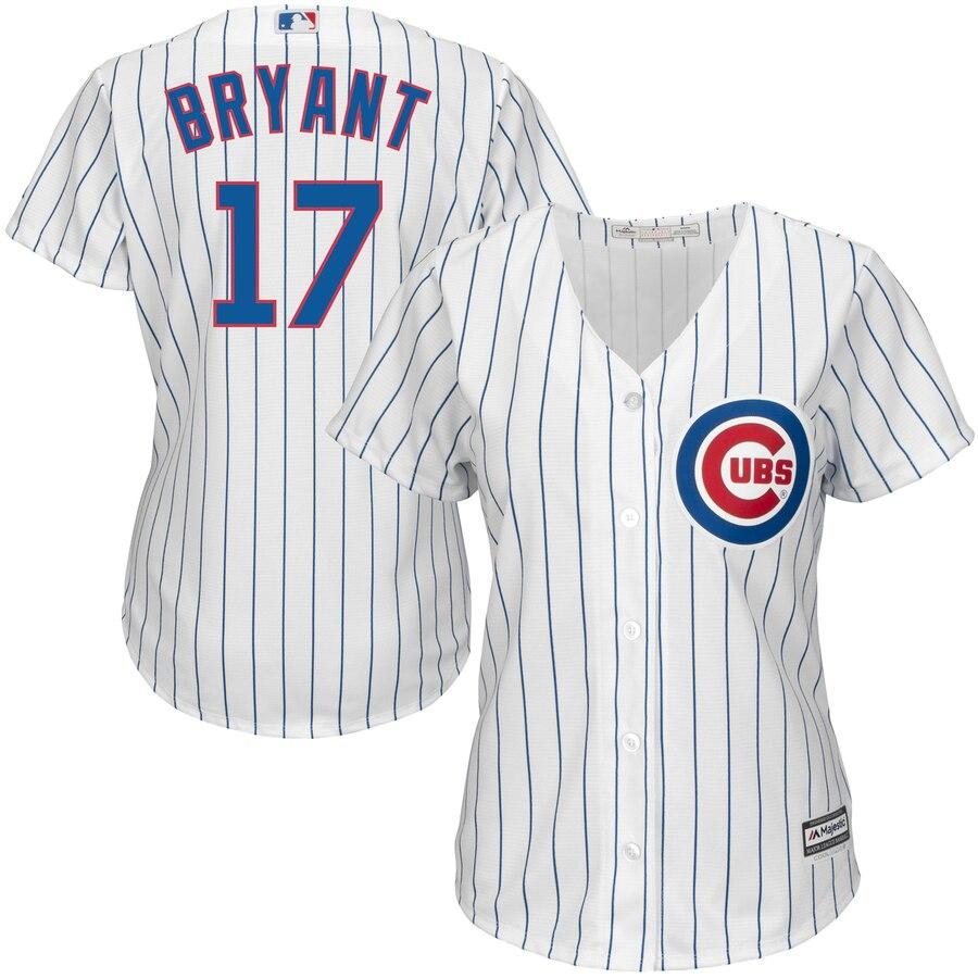 Kris Bryant 17 Chicago Cubs Women's Gray Cool Base Athletic Sports Shirt
