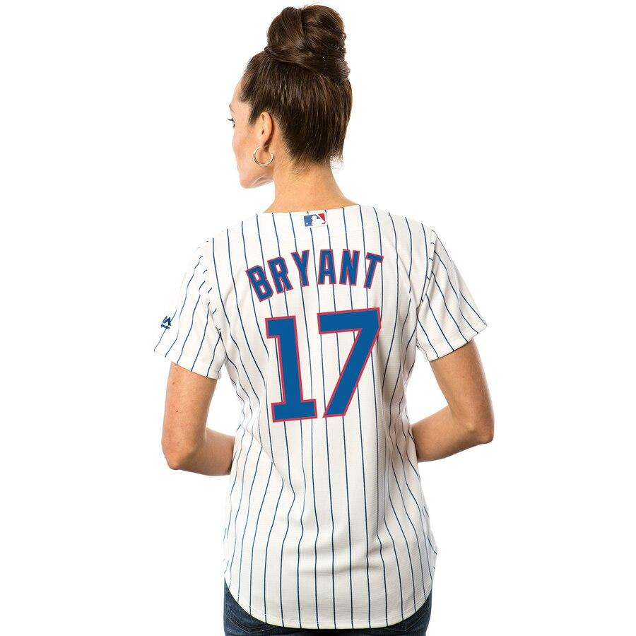 Kris Bryant 17 Chicago Cubs Women's Gray Cool Base Athletic Sports Shirt