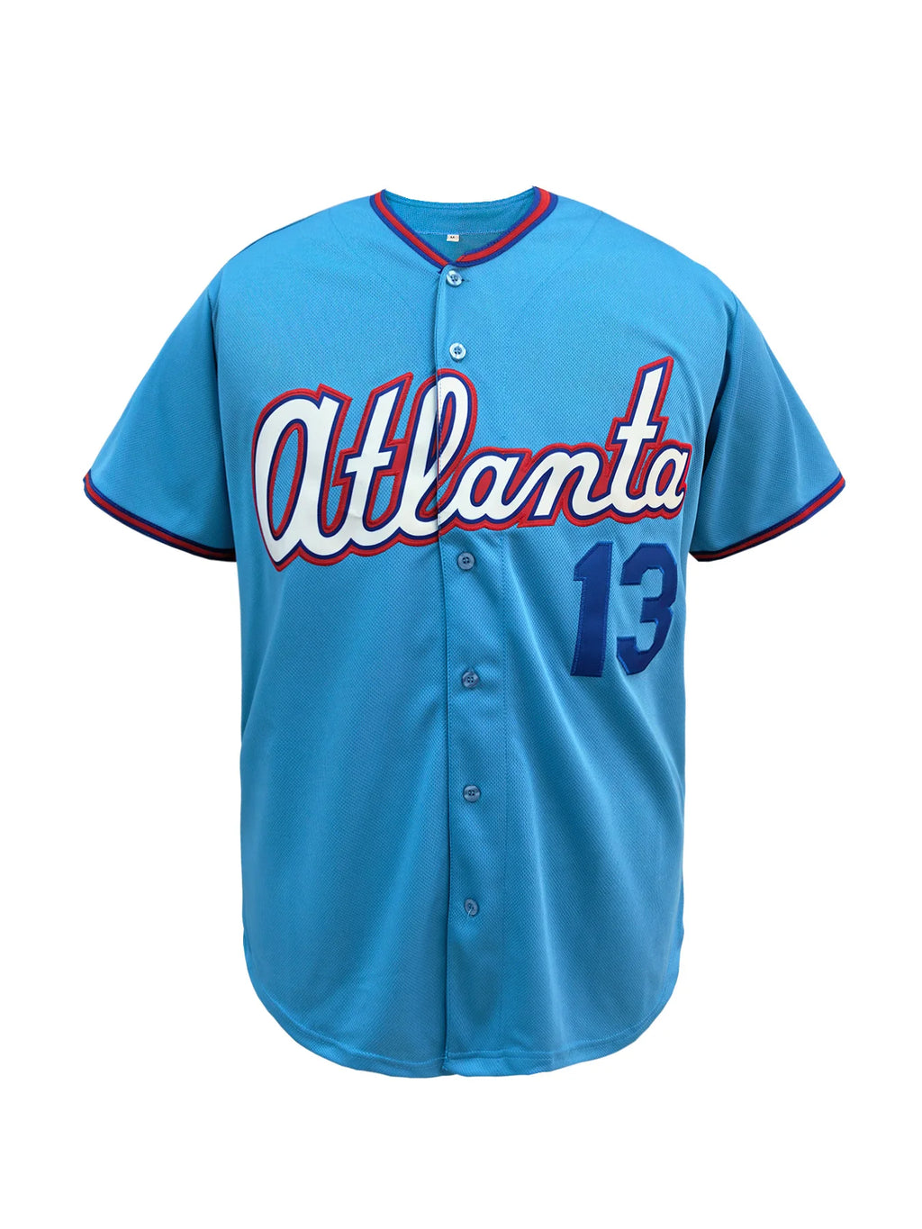 Baseball Jersey 13 Acuna Retro Light Blue Stitched Vintage City Connect Sports Shirt Casual Unisex Tops for Men Women