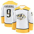 Nashville Predators Ice Hockey Jersey Yellow Forsberg 9 3D HD Print Breathable Fan Athletic Shirt White