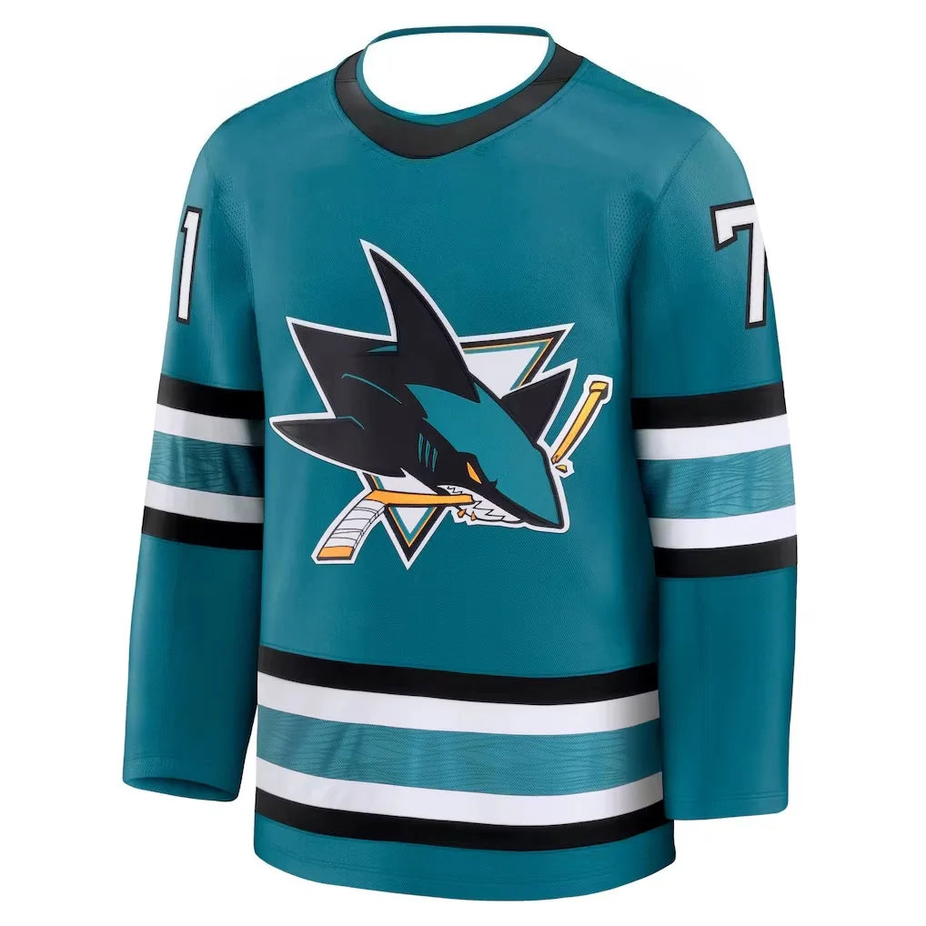 Men's Long Sleeve Ice Hockey Training T-Shirt Breathable Sports Top Shark & Number 39 Print Casual Athletic Tee Green