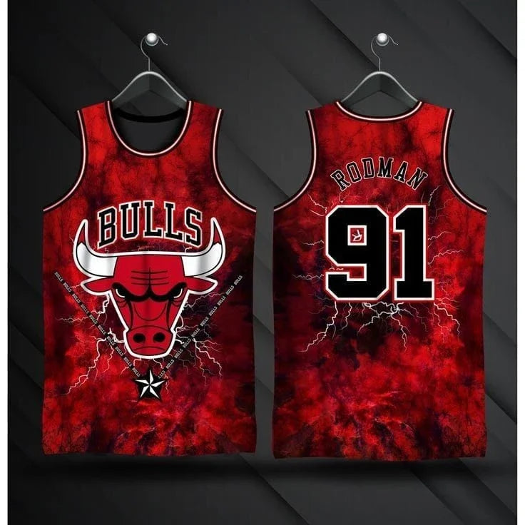 Vintage Edition Commemorative Basketball Jersey - 3D Print - Breathable, Moisture-Wicking Red 91