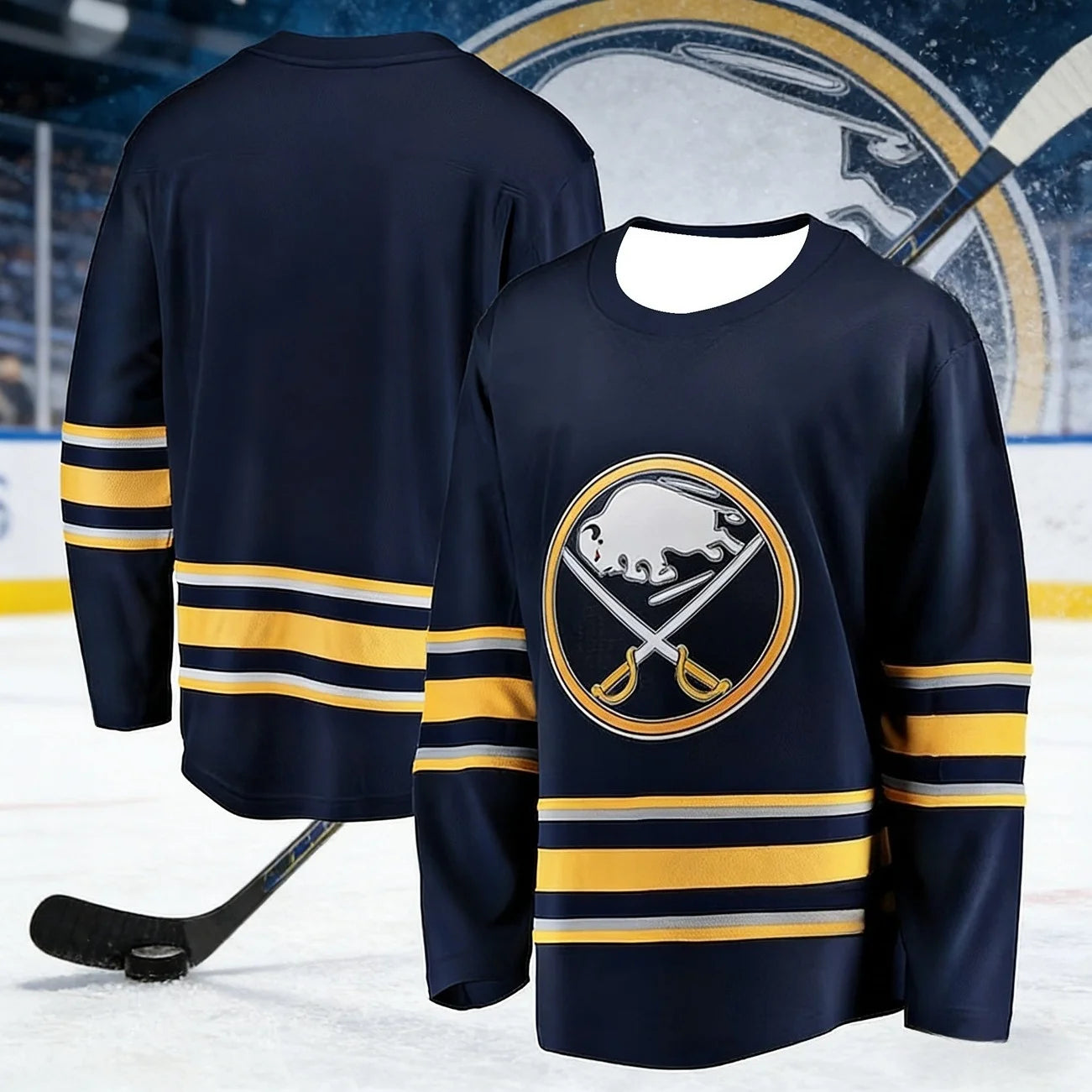 Men's New Ice Hockey Game and Training Jersey, Breathable and Quick-Drying 3D Printed Long Sleeve T-Shirt Black