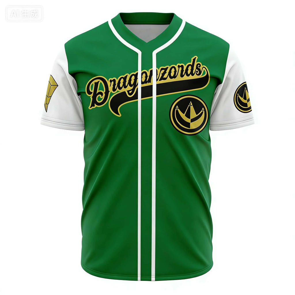 Summer New Dinosaur Team Baseball Style Seven Color Team Theme Family Matching Children's Quick Drying Loose Fitness T-shirt Green