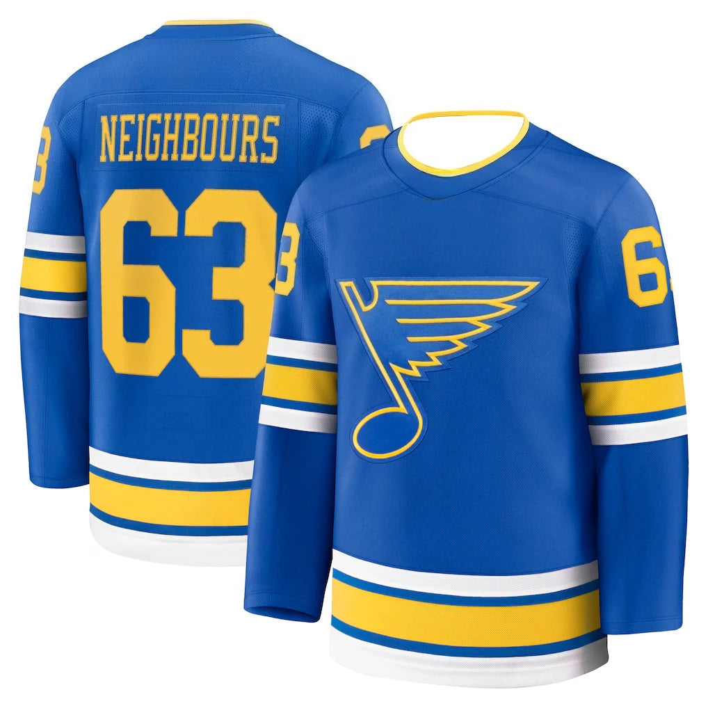 Summer Men's Red Ice Hockey Style Jersey - Quick Dry Breathable V-Neck Long Sleeve Sports Tee with Letter H Graphic Blue