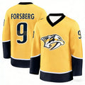 Nashville Predators Ice Hockey Jersey Yellow Forsberg 9 3D HD Print Breathable Fan Athletic Shirt Yellow