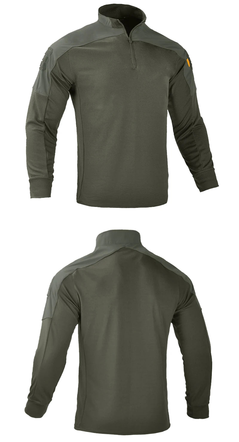 Tactical Shirts for Men Quick Drying Shirt Summer Outdoor Sports Camping T Shirt Military Hiking Breathable Hiking Long Sleeve Green