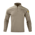 Tactical Shirts for Men Quick Drying Shirt Summer Outdoor Sports Camping T Shirt Military Hiking Breathable Hiking Long Sleeve Khaki