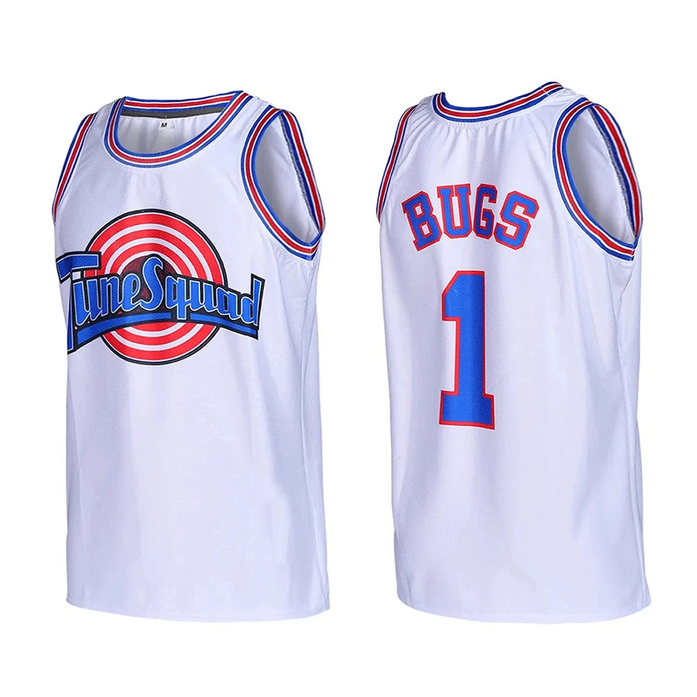 52TOYS Summer New Hot Retro  # 1 Basketball Jersey Kids Adult Oversized Breathable Speed Drying Sports Tank Top ﻿White