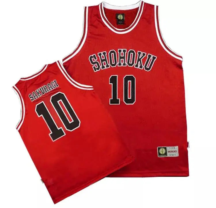 Anime Shohoku School Basketball Team Jersey 10 Cosplay Costume Sakuragi Jersey Sports Wear Uniform